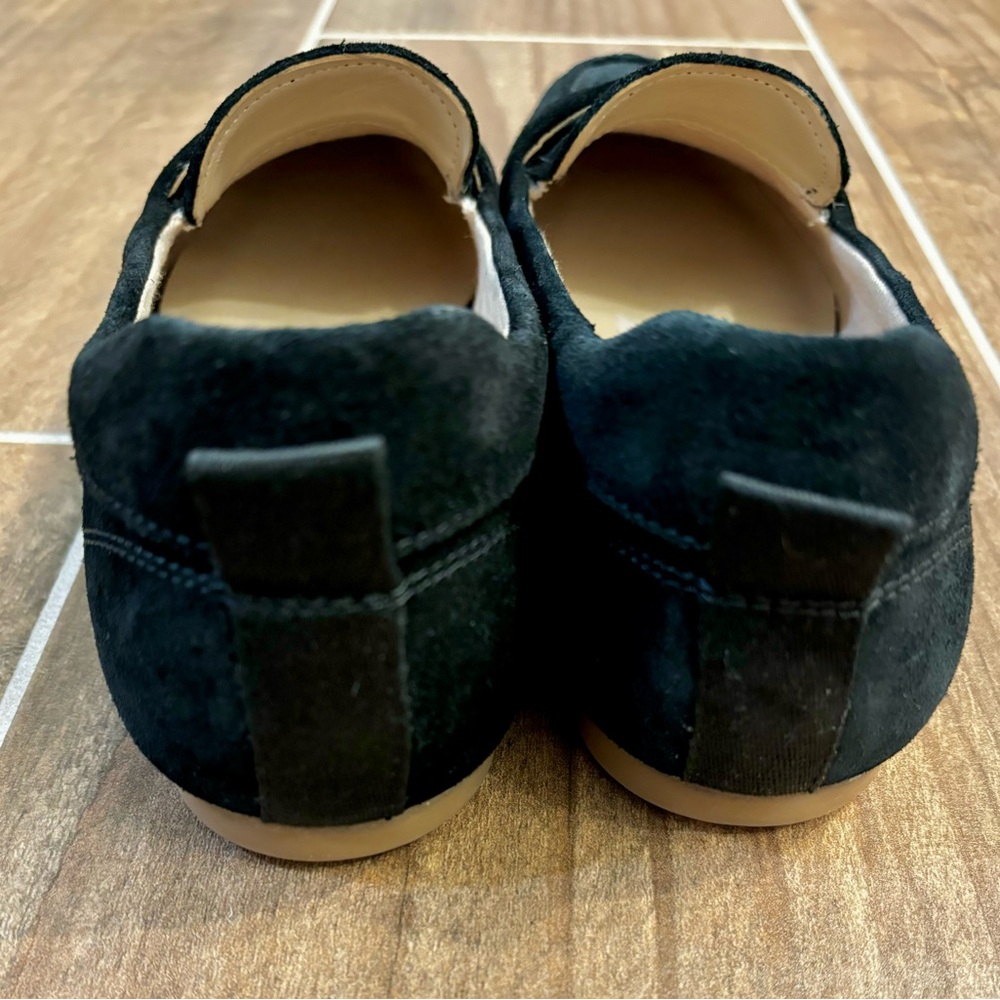 Franco Sarto Persia Black Suede Almond Toe Loafers Size 6 - Picture 5 of 7